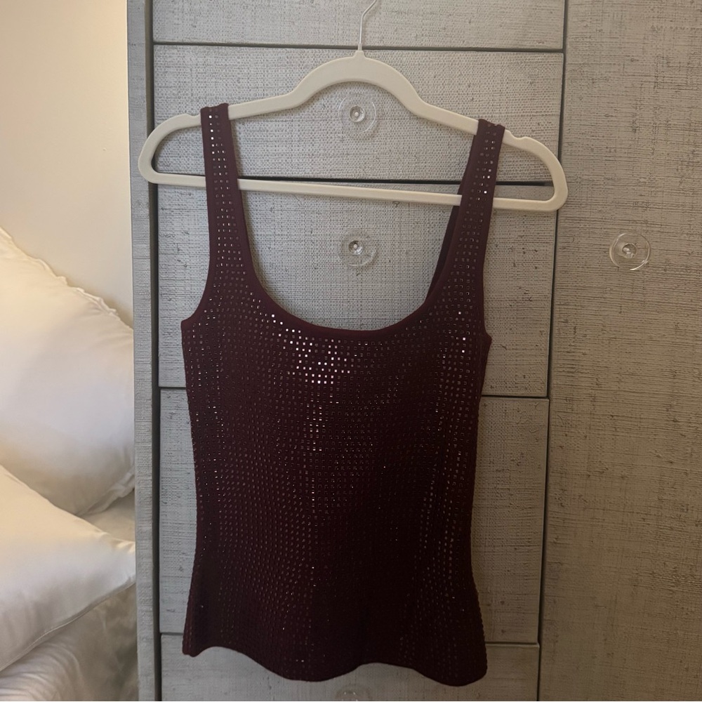 Retrofete Marcia Embellished Top in Pinot